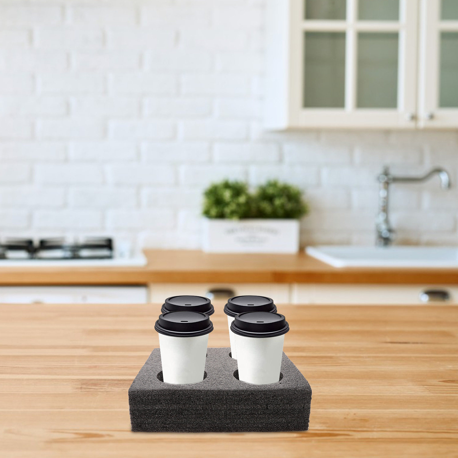 Coffee Tea Holders - Vassoio Porta Bevande Multi-Foro per 4